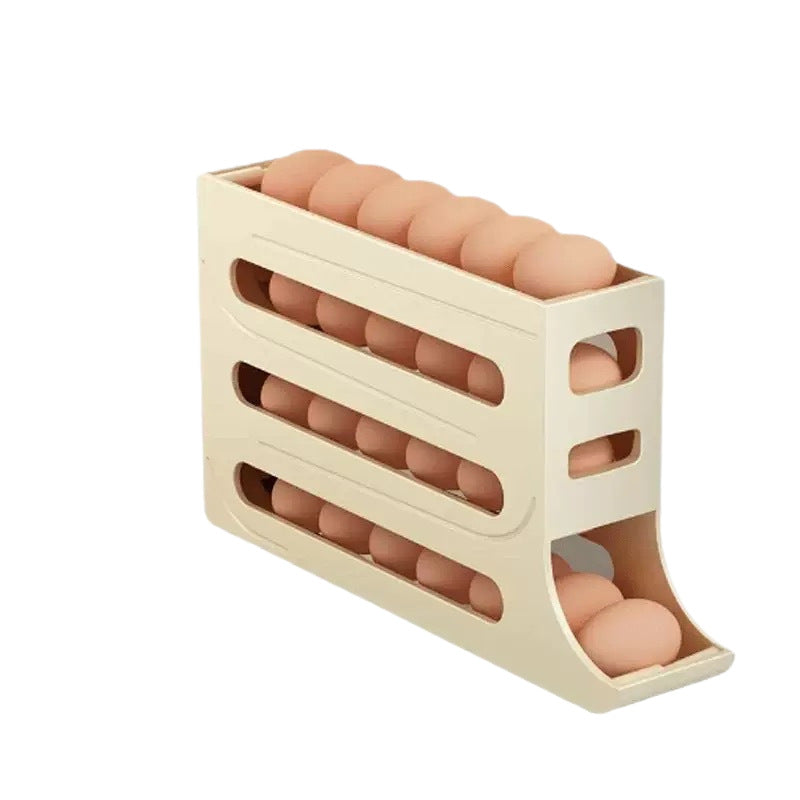 Slide rolling egg storage box household refrigerator side door egg pickup artifact kitchen new automatic rolling egg rack